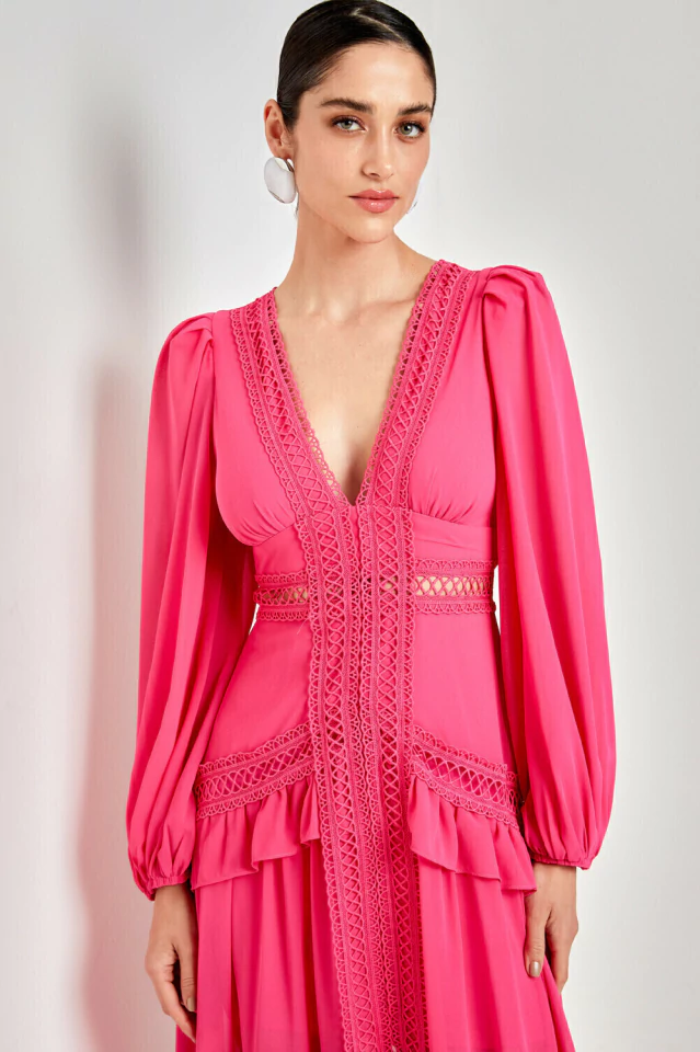 Lorie Long Sleeve Ruffle Gown 17