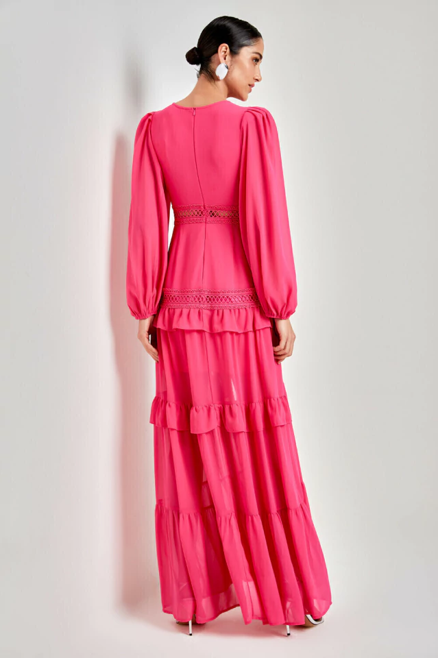 Lorie Long Sleeve Ruffle Gown 18