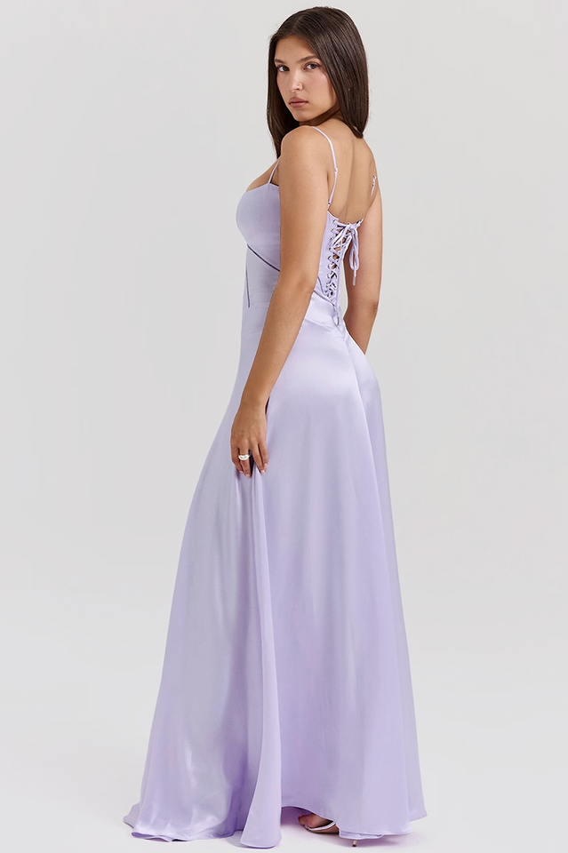 Anabella Black Lace Up Maxi Dress 32