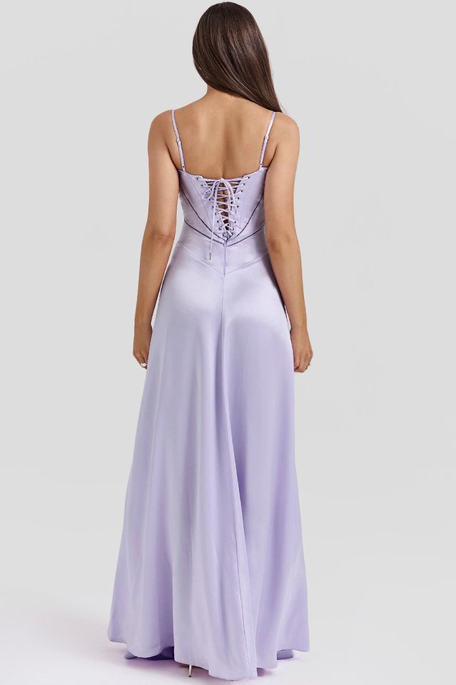 Anabella Black Lace Up Maxi Dress 33