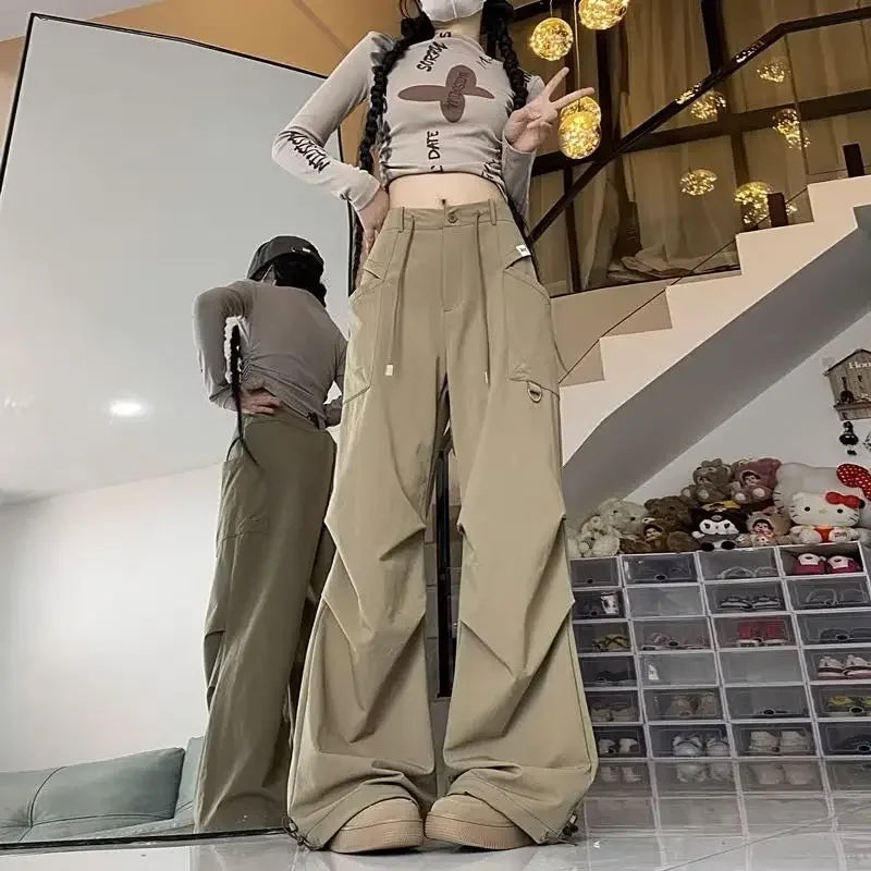 Vintage Y2K Cargo Streetwear Pants Khaki / M