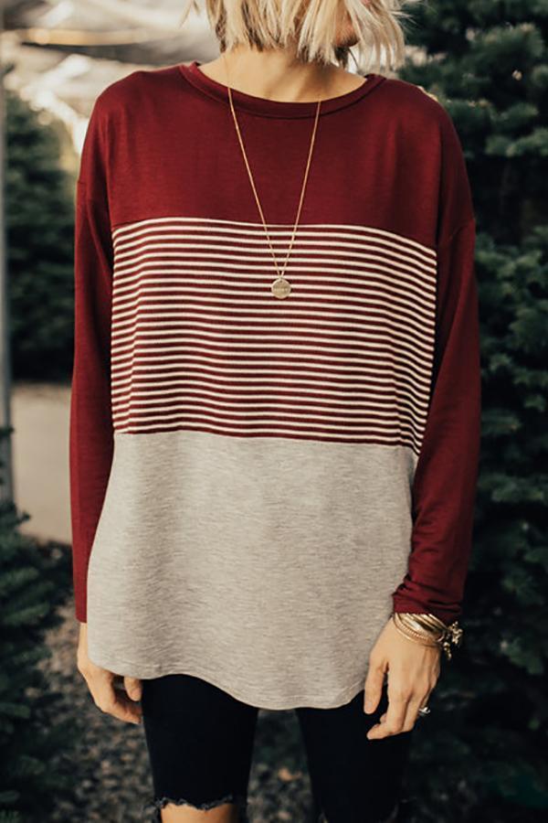 Striped Colorblock T Shirt