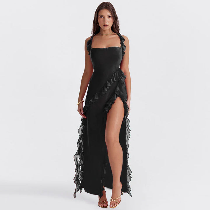 Carmen Timeless Long Dress with Ruffles Designer Edit