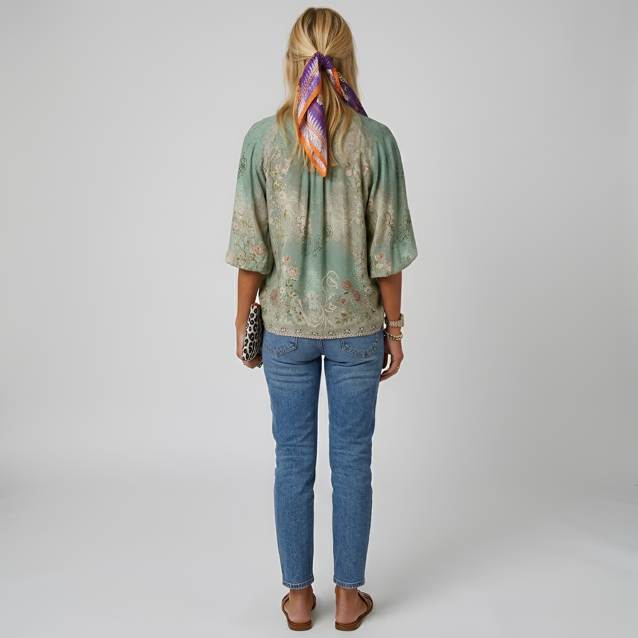 Floral Print Casual Blouse with Soft Fabric and Relaxed Fit