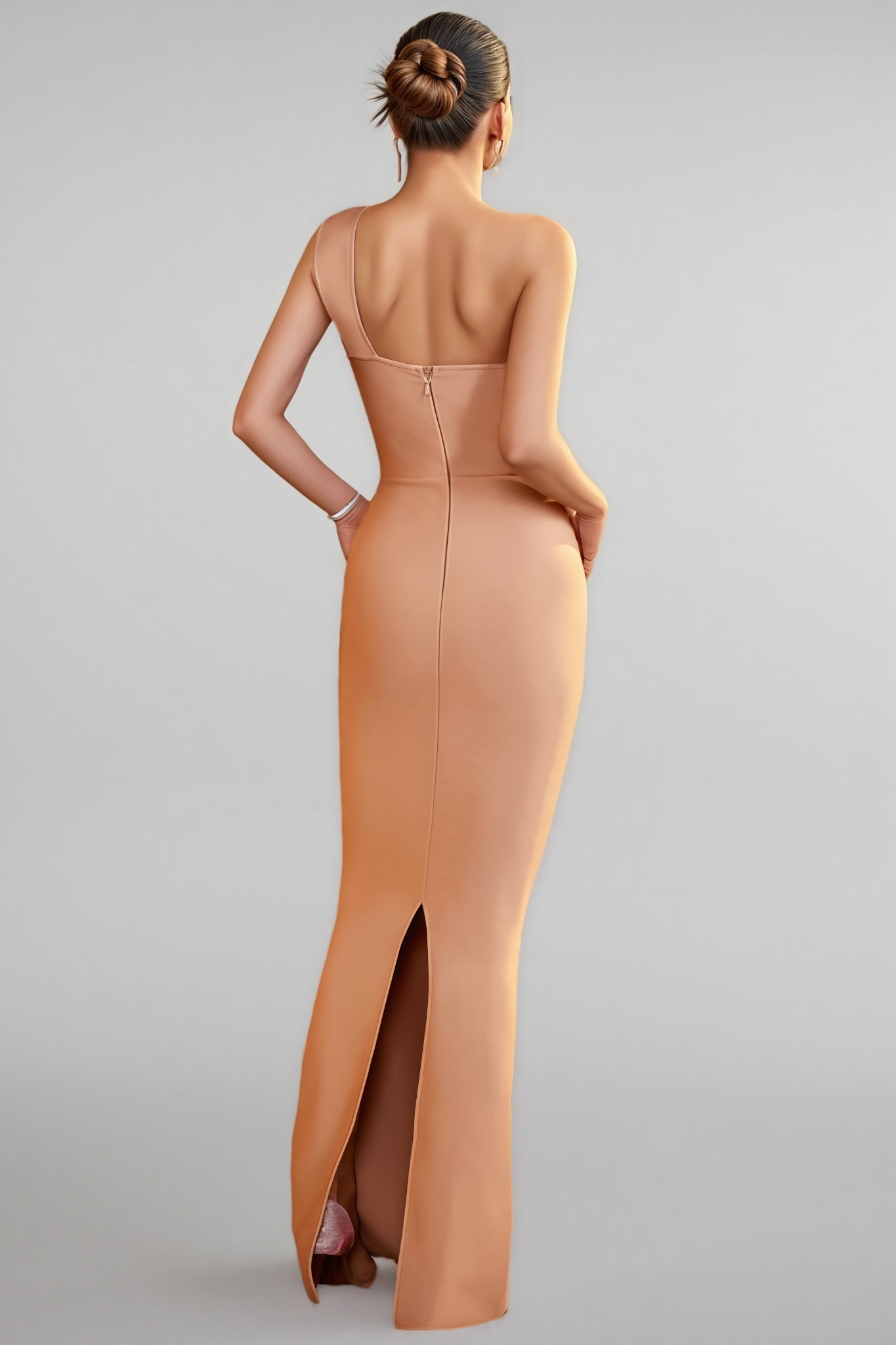 Yvelit One Shoulder Flower Bandage Maxi Dress - View 6