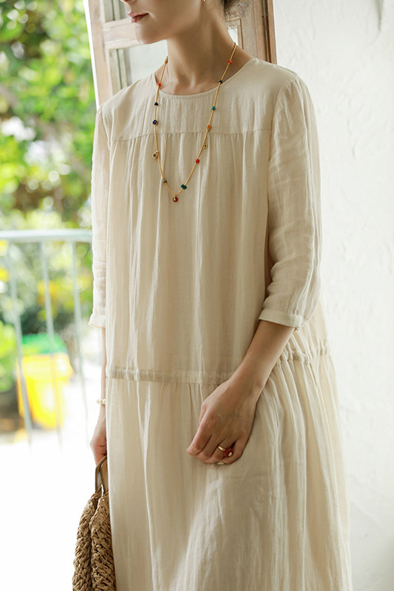 Ramona Dress In Ramie Fabric