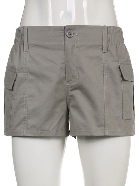 Low Waisted Shorts Harajuku Retro Basic Casual Sporty Bottom Women Biker