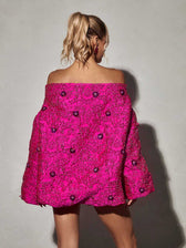Ravina Long Sleeve Jacquard Mini Dress 5
