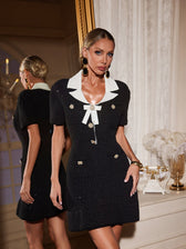 Bow Rhinestone Knitted Midi Dress - View 5