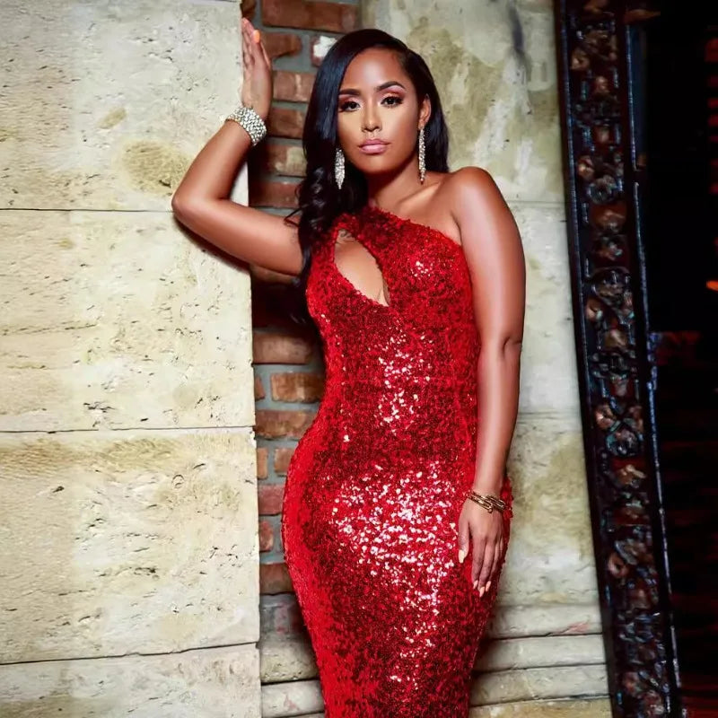 Bodycon Sequin Maxi Dress