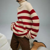 Red Striped Thick Y2k Sweater