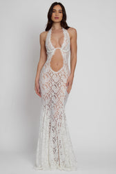 Frederica Halter Cutout Lace Maxi Dress 4