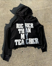 Black Retro Demon Slayer Hoodie BLACK / S