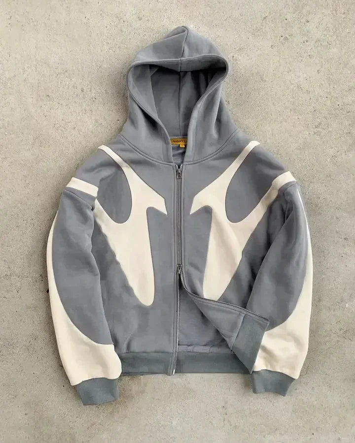 Bold Slogan Letter Print Zip Up Cropped Hoodie 6