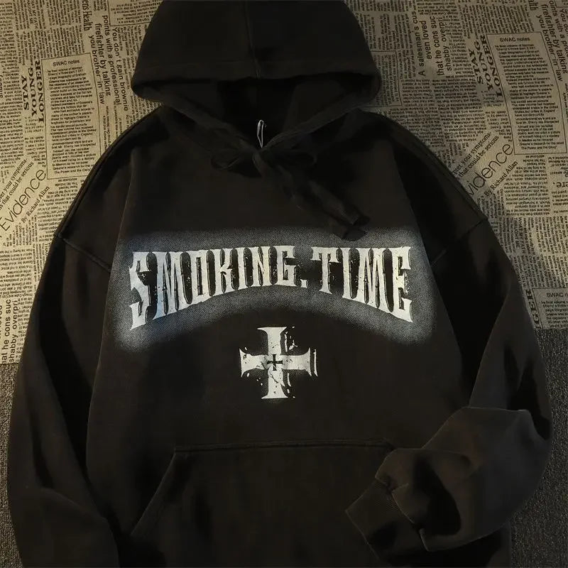 Dark Wind Skull Print Hoodie