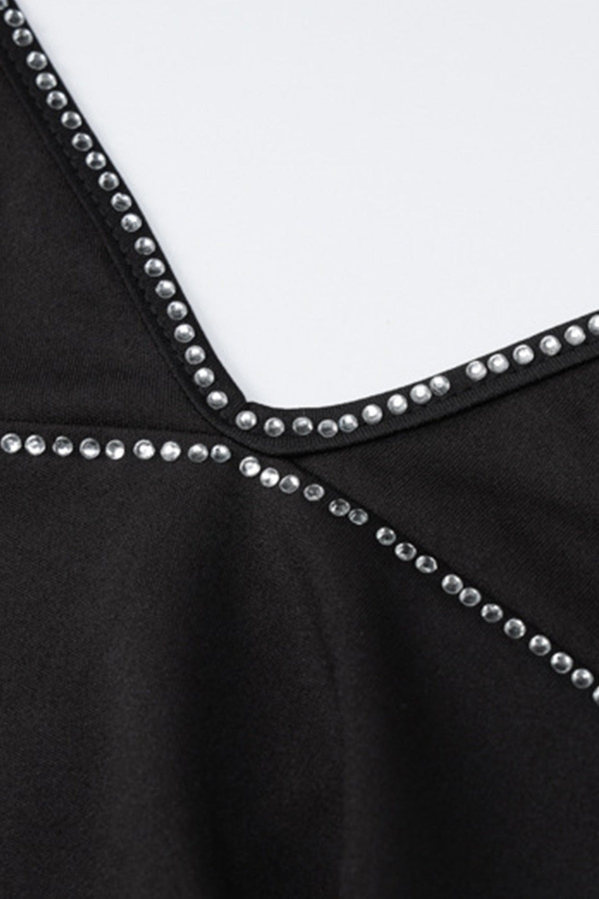 Rhinestone Trim V-Neck Cami Faux Feather Tiered Bodycon Maxi Dress 8