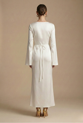 Satin Long Sleeve Bias-Cut Maxi Dress 2
