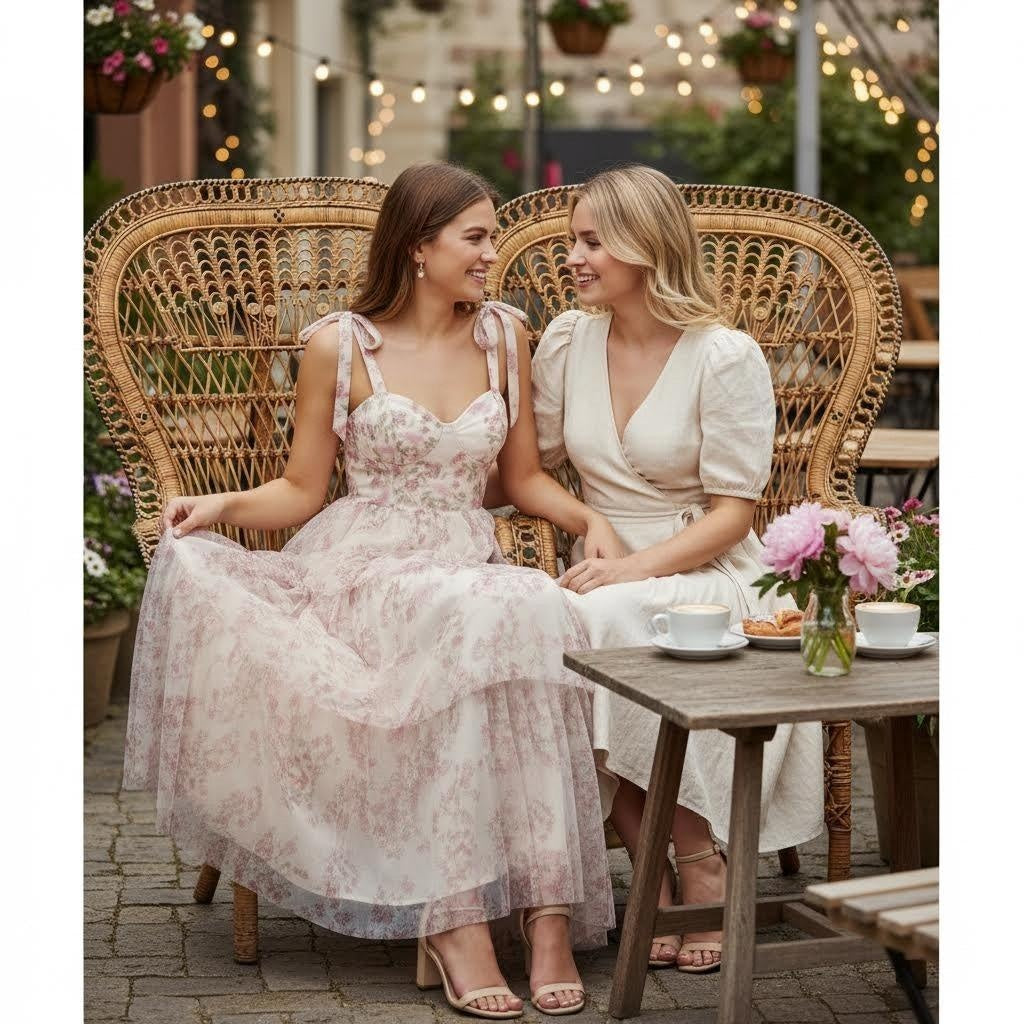 Floral Tulle Sweetheart Tiered Maxi Dress Wedding Guest 7