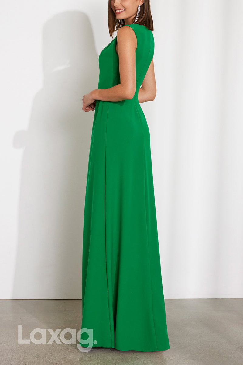 22807 - A-Line Round Sleeveless Elegant Cocktail Party Formal Evening Dress