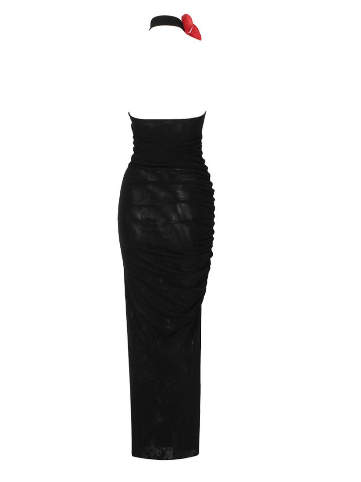Ruby Halterneck Mesh Maxi Dress 8