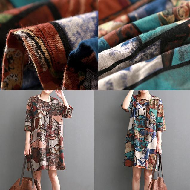 Ruby floral cotton dress pluss size cotton shirt sundresses