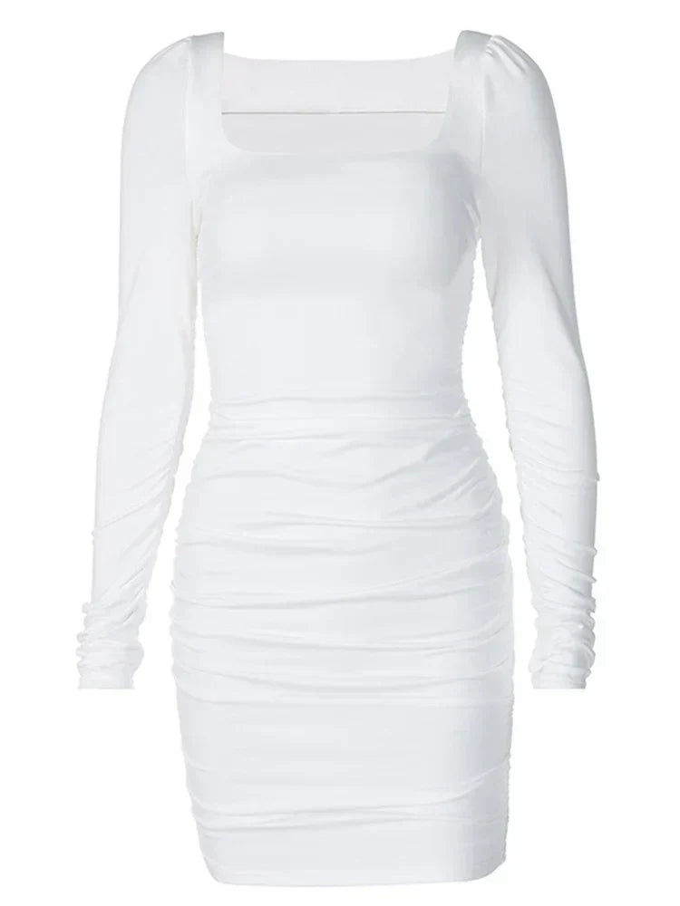 Party Elegant Streetwear Club White Mini Dress