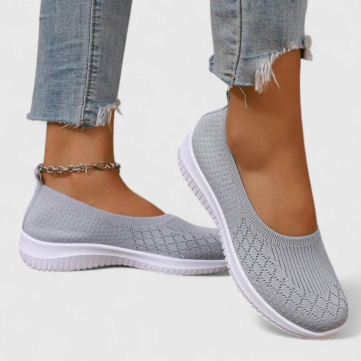 Mesh Knit Slip On Flat Sneakers