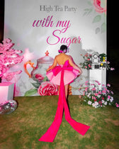 Bow Decor Strapless Mini Party Dress 3