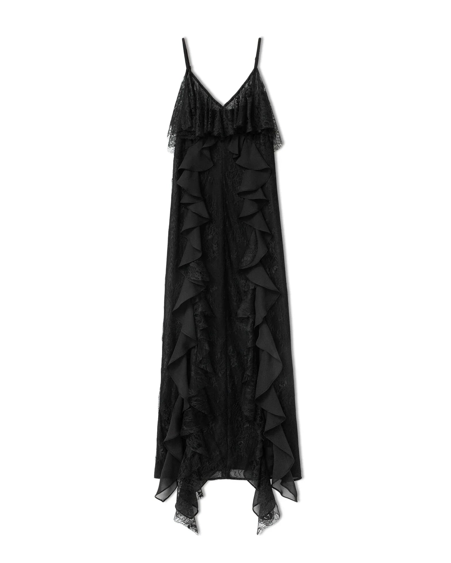 YOLANTHE RUFFLE MAXI DRESS Black