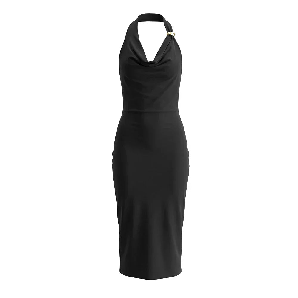 MAIA MIDI DRESS Black