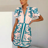 Print Puff Sleeve Two Piece Set 6