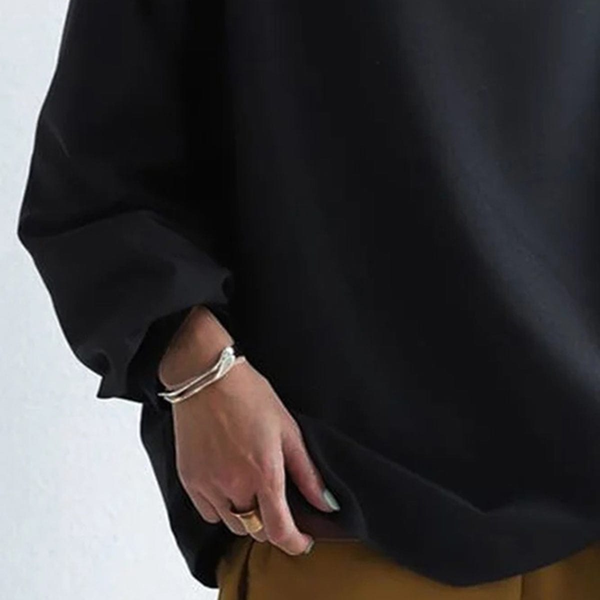Mock Neck Long Sleeve Drop Shoulder Top