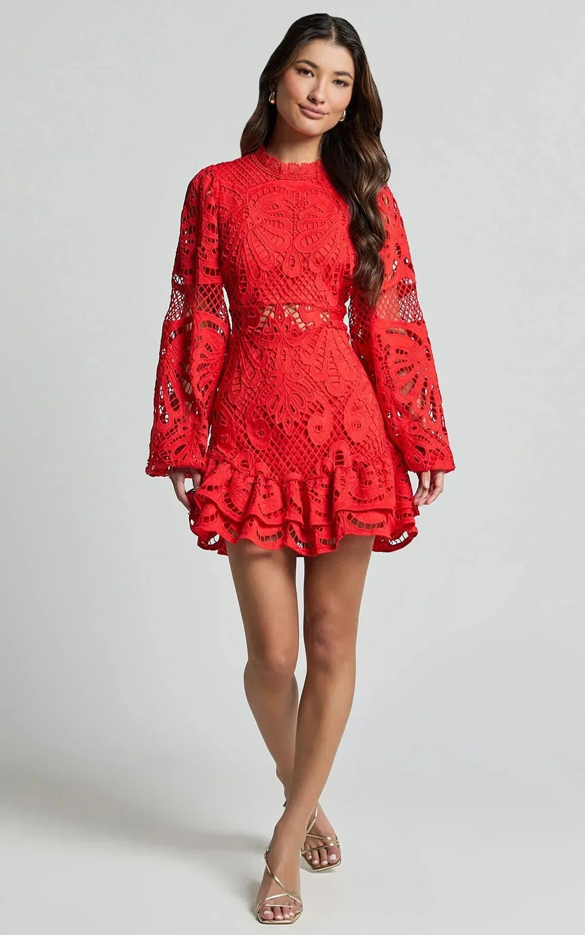 Vincy-Heaven Hue Mini Dress Red