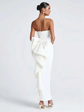 Pearl Bow Waist Wrap Backless Mini Dress 12