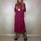 Knit High Neck Long Sleeve High Split Maxi Two Piece Set 4