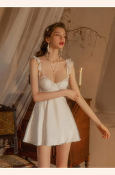 Satin Sweetheart Lace Trim Slip Mini Dress 6