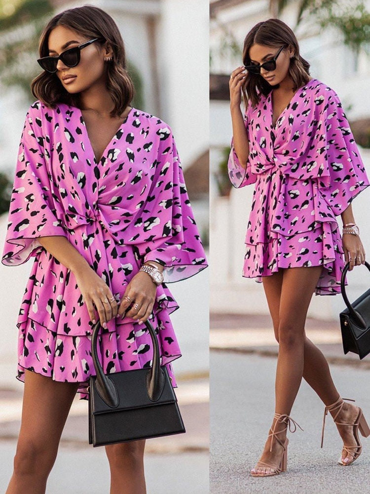 Filomena V-neck Mini Dress for Women Chic Boutique Style
