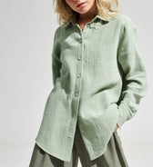 Dinora Button-Up Shirt Light Green / S Tops & Blouses