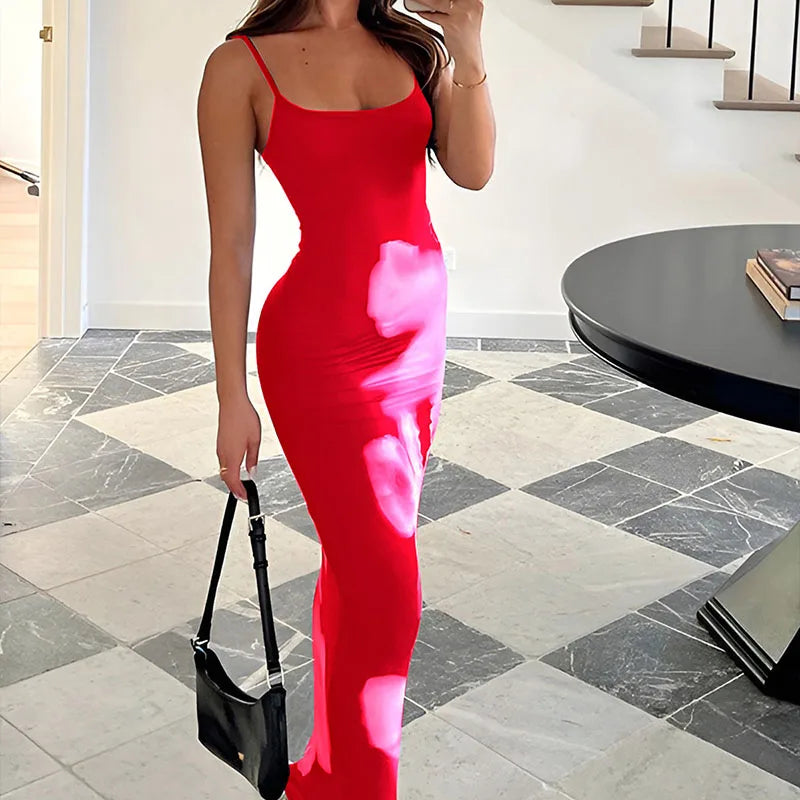 Sleeveless Straight Print Floral Dress