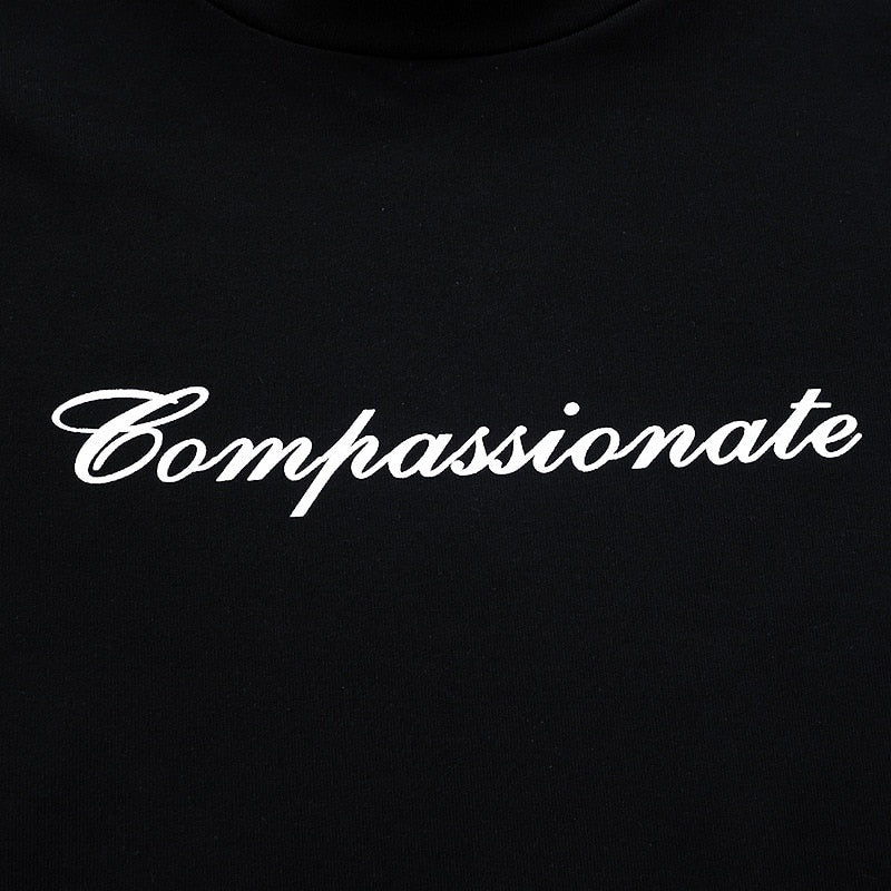 Compassionate Short-Sleeve Stylish Black Tee