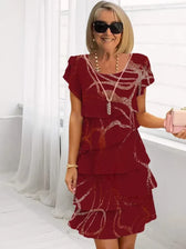 Floral Tiered Short Sleeve Mini Dress 8
