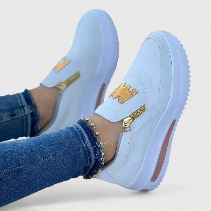 Zip Front Platform Slip On Sneakers