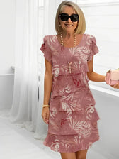 Floral Tiered Short Sleeve Mini Dress 7