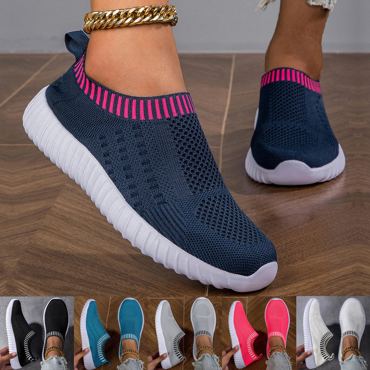 Slip On Knit Sock Low Top Sneakers