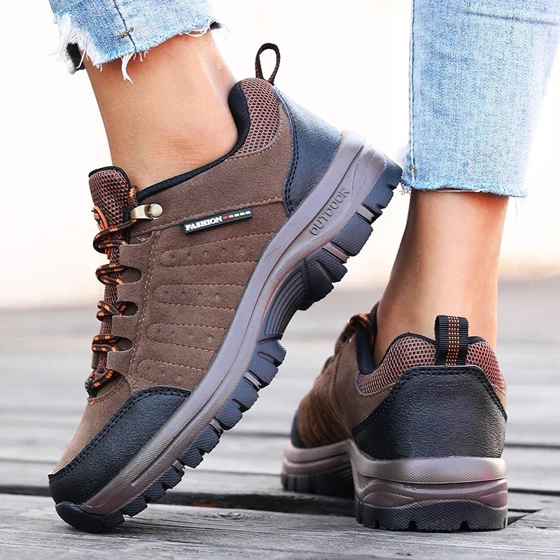 Lace Up Suede Look Chunky Hiking Sneakers