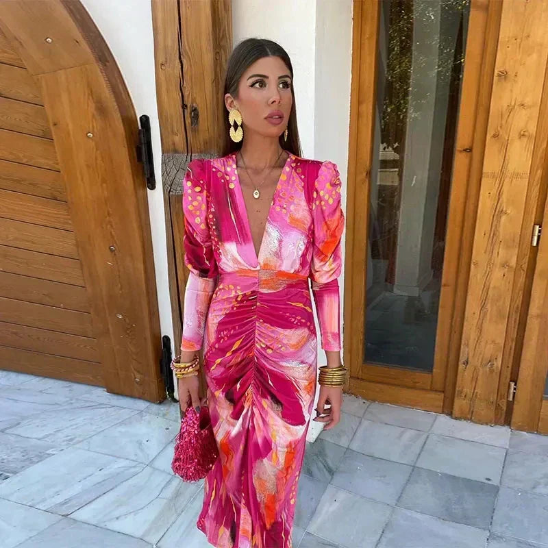 Emilia - Pink Mirage Party Dress Pink