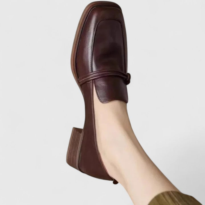 Square Toe Slip On Flat Loafers