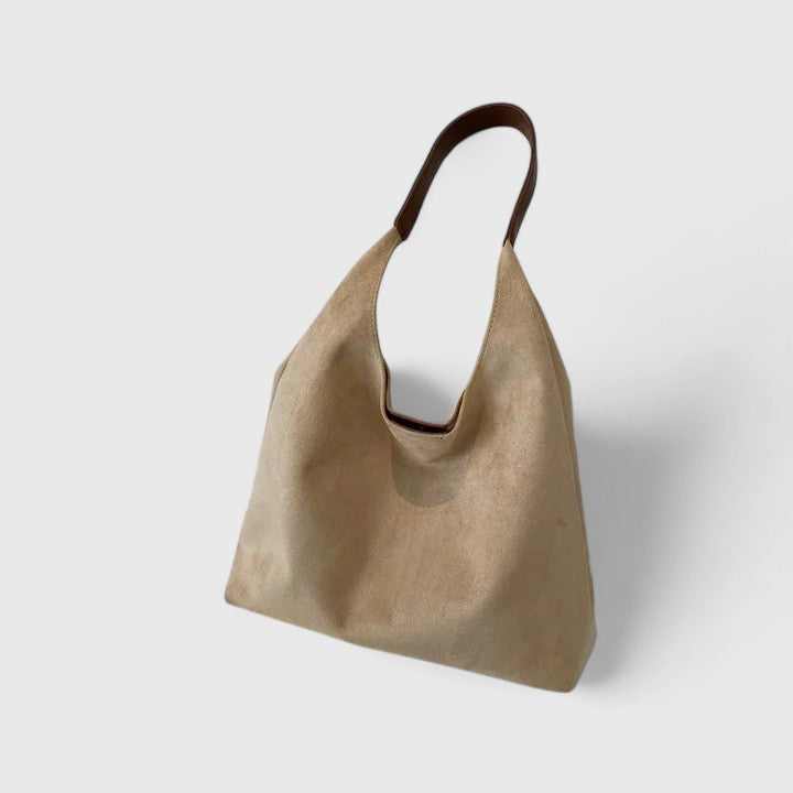 Slouchy Suede Look Hobo Tote Bag