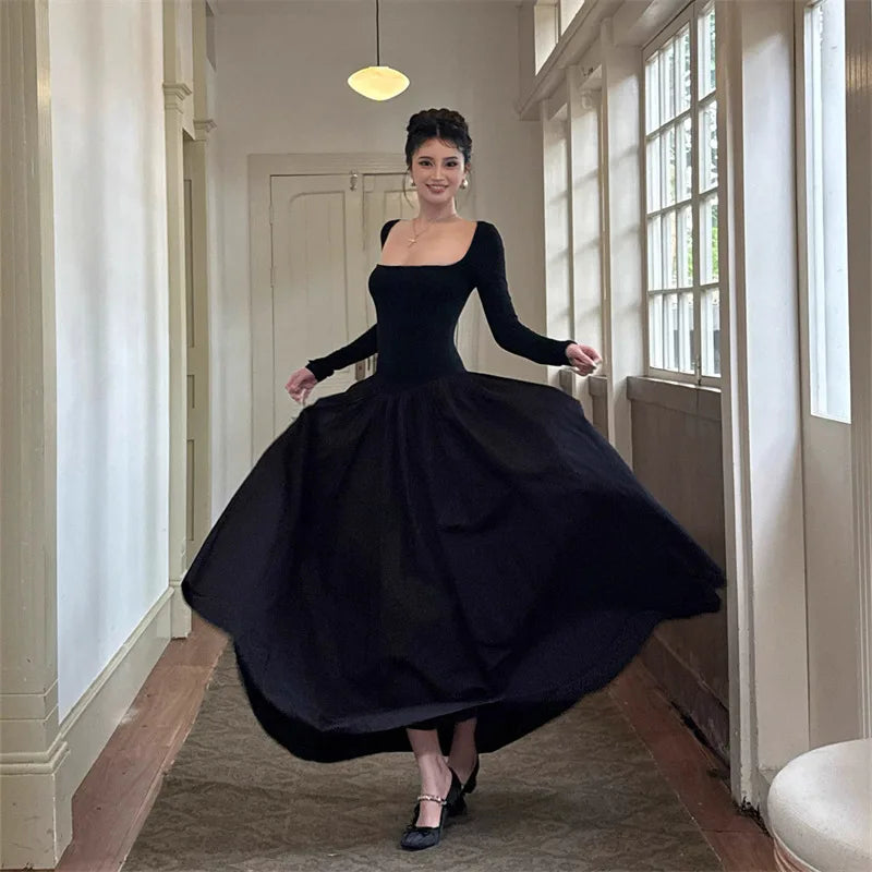 NALIA MIDI DRESS Black