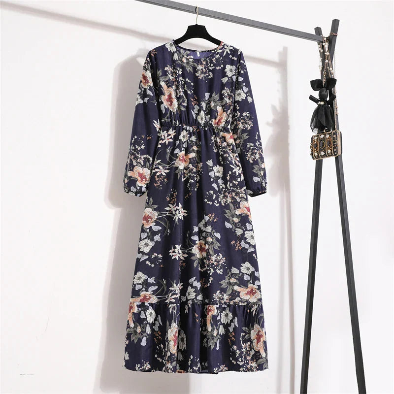 Erin Aesthetic Floral Long Dress for Summer Premium Wardrobe Essential